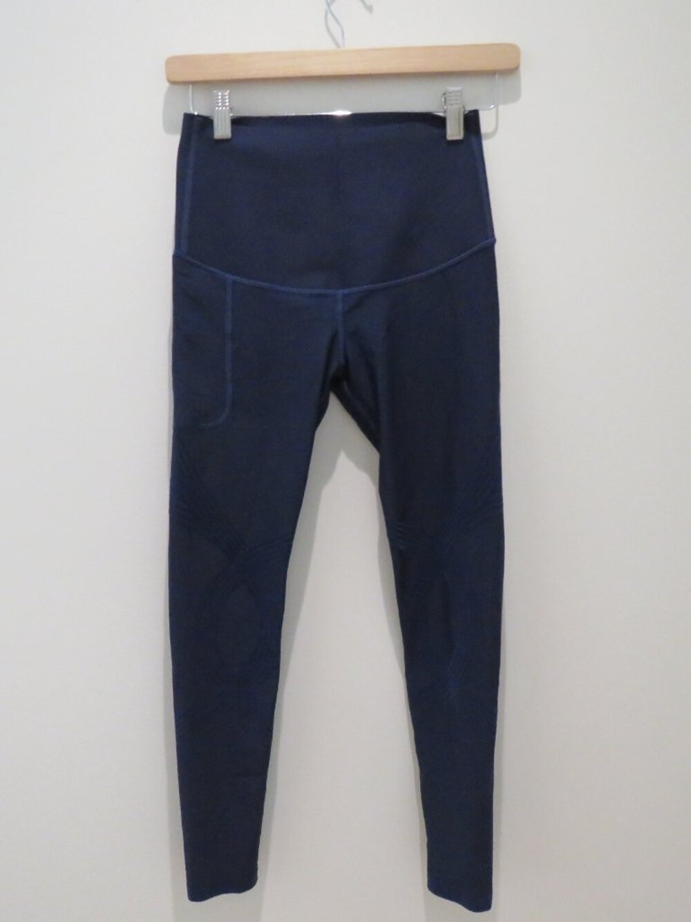 FANKA Body Sculpt Side Pocket Leggings Navy Small Athleisure Workout Gym Shaping - Picture 3 of 14